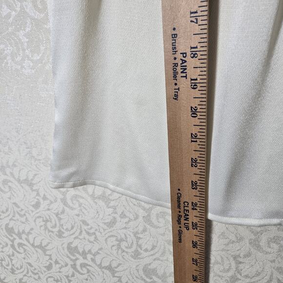 VTG Chaus Halter High Neck Top sz 10 Ivory Sleeveless Rhinestone Buttons - Picture 10 of 11